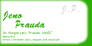 jeno prauda business card